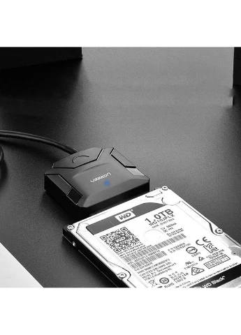 Переходник USB 3.0 Type-A --> SATA III (F) + DC Adapter, CR108 Ugreen (397096356)