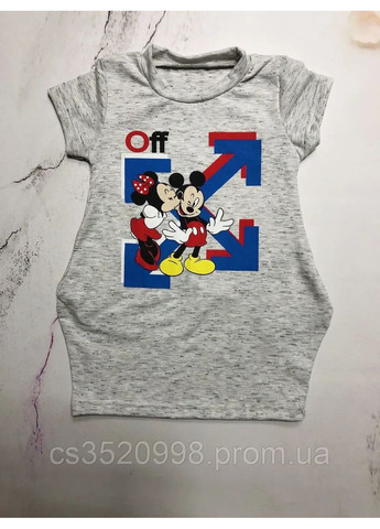 Сіра дитяче літнє плаття з кишенями для дівчинки "off-white" сіре,на 2,3,6,7 років Kids (370438826)