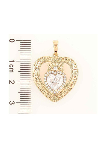 Кулон Позолота 18K «Сердечко с Ангелочками и хрустальным сердцем» для цепочки до 6мм (262350) Xuping Jewelry (363329350)