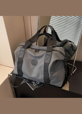 Сумка дорожня 66 Gray спортивна з кишенею зовні з регульованим плечовим ременем 8 шт. Lesko (335812833)