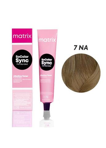 Безаммиачный тонер для волос на кислотной основе SoColor Sync PreBonded 7NA блондин натуральный Matrix (292736022)