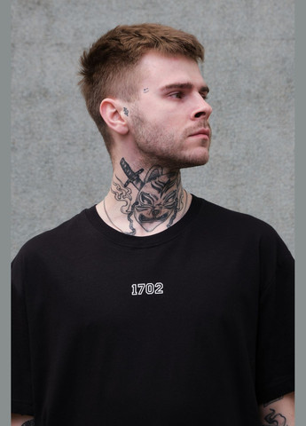 Черная мужская оверсайз футболка с принтом hollow с длинным рукавом Without