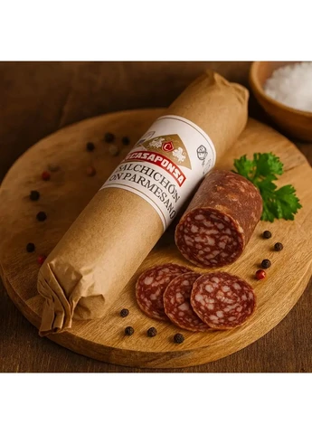 Ковбаса сиров'ялена Salchichon con Parmesano 300 г ± Іспанія CASAPONSA (401624765)
