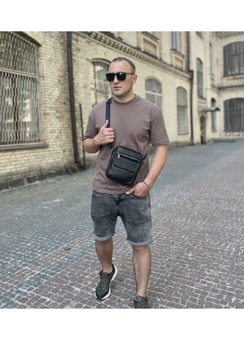 Сумка чоловіча через плече шкіряна чорна IT-73302 Tiding Bag (336551893)