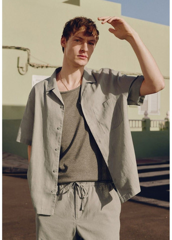 Зеленая классическая рубашка H&M