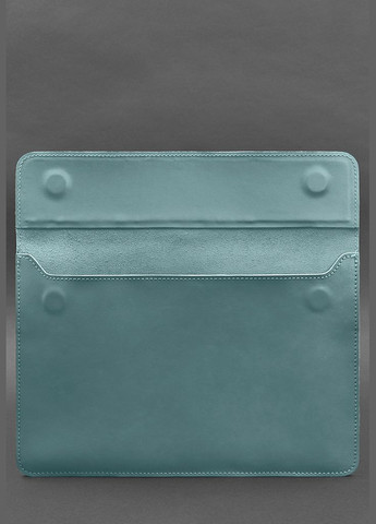 Шкіряний чохол-конверт на магнітах для MacBook 15-16 дюйм Бірюзовий (A-027549) BlankNote (329899517)