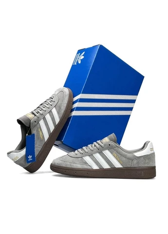 Сірі кросівки чоловічі демісезон adidas Spezial Light Grey White
