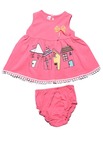 Розовое комплект для новорожденного ( платье, шорты ) Kids (276530159)