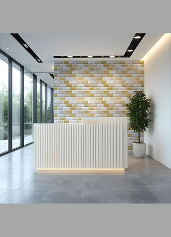 Декоративная ПВХ панель 960х480х4мм Бело-бежевый клинкерный кирпич SW-00001430 Sticker Wall (370441287)