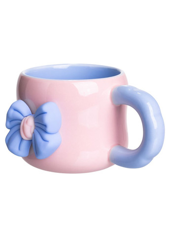 Чашка фарфоровая с магнитом Бант 400 (мл) подарочная кружка прикольная чашка для детей на подарок Розовый с голубым FM-52C Jooki (372010861)