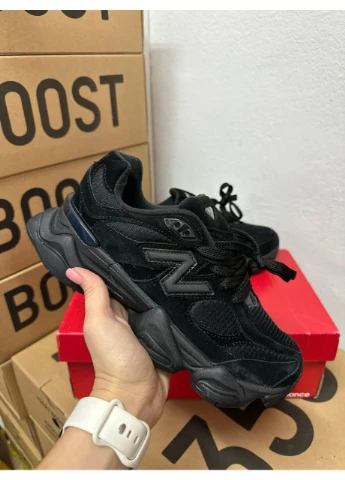 Черные демисезонные кроссовки мужские new balance 9060 full black нью беланс 9060 черные No Brand