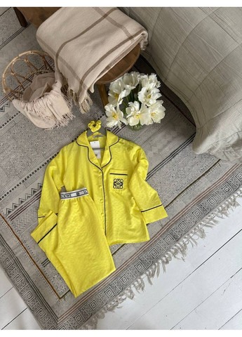 Желтая всесезон женская пижама жёлтая свитшот + брюки Vital-Textile 1272