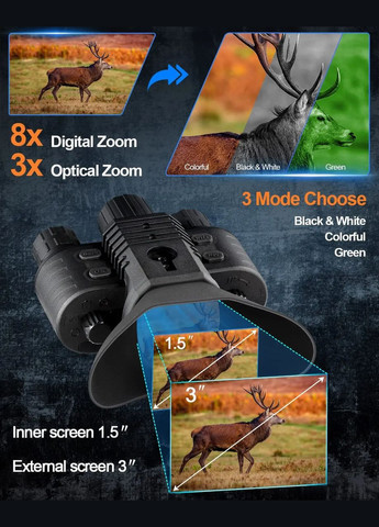 Прилад нічного бачення NV-880 8x16MP 1080P HD WiFi 850nm (до 600м у темряві) + кріплення Wilcox L4G2 (метал) No Brand (333662487)