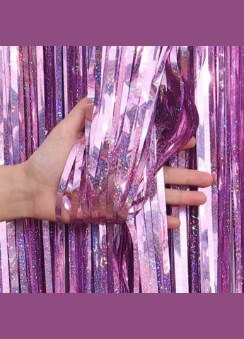 Дождик для фотозоны с голограммой 1 м на 1 м розовый Jannet Дощик (316307138)