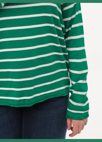 Светло-зеленый демисезонный свитер женский зеленый в полоску тонкий свободный джемпер Karon Вільна