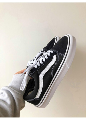 Чорні Осінні кеди чоловічі vans old skool black white v3 ванс олд скул No Brand