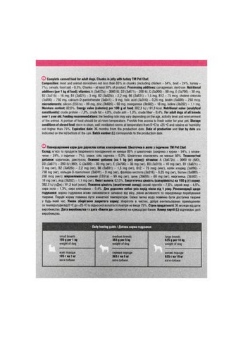 Корм вологий для дорослих собак, шматочки в желе з індичкою 800 г (*) Pet Chef (322592316)