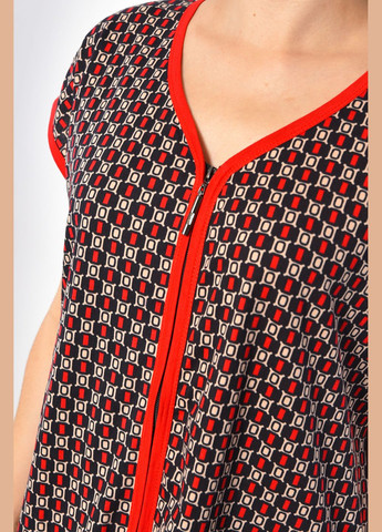 Халат жіночий напівбатальний з принтом червоного кольору Let's Shop (302661125)