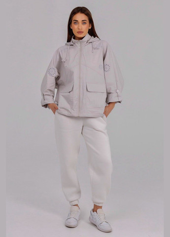 Серая демисезонная куртка-ветровка оверсайз Lora