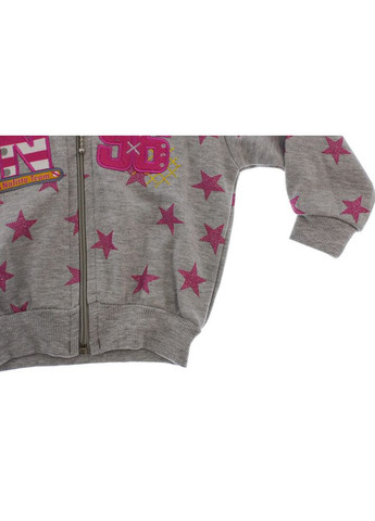 Розовый демисезонный костюм на змейке для девочки трикотажный звезды розовый 80 см (34013) BABYKROHA