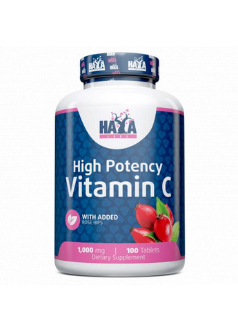 Витамины и минералы High Potency Vitamin C 1000 mg with Rose Hips, 100 таблеток Haya Labs (293482729)