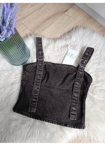 Джинсовий топ trf із пряжками Zara (360895067)