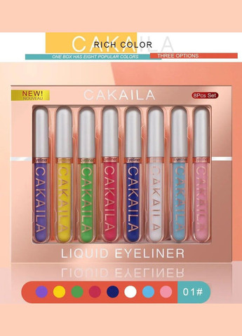 Кольорова водостійка підводка для очей, підводка для повік, кольоровий лайнер для очей Колір №1 Cakaila (321998940)