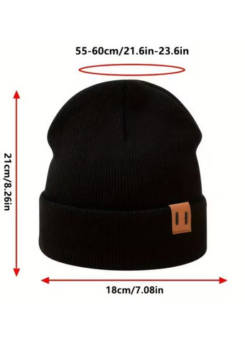 Шапка теплая классическая бини черная No Brand (362590107)