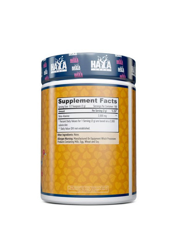 Аминокислота Sports Beta-Alanine, 200 грамм Haya Labs (322208492)