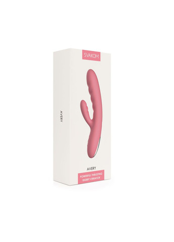 Вибраторкролик Avery Strawberry Pink с движущимся стволом движение вперед-назад Svakom (316473088)