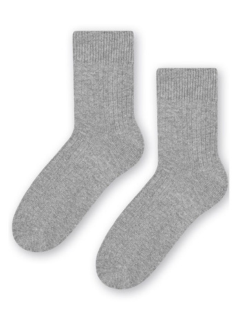 Серые носки женские теплые в рубчик из шерсти 093 wool Steven (349500146)