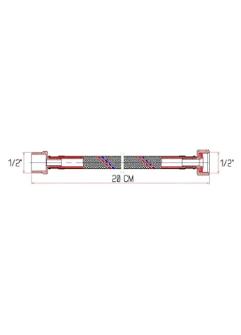 Гибкая подводка для воды Forte ВН 20 см SF382W20 Thermo Alliance (400381330)