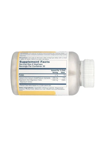 Кальцій і магній 1: 1 високоефективний Cal-Mag Citrate 180 капсул Solaray (361114623)