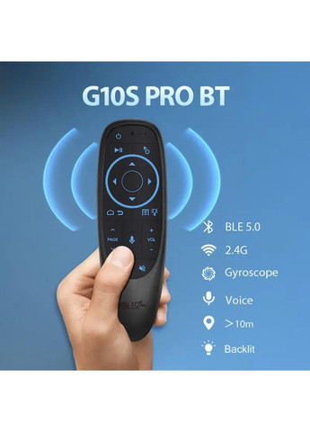 Аеропульт G10S Pro Bluetooth Air mouse з підсвіткою гіроскопом та мікрофоном No Brand (372474807)