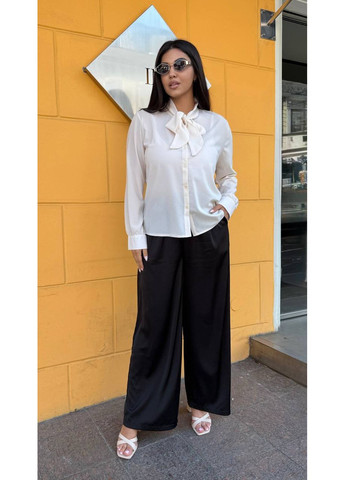 Молочна блуза з креп шифону — ніжність і жіночність ✨ (заміри в описі) Vione