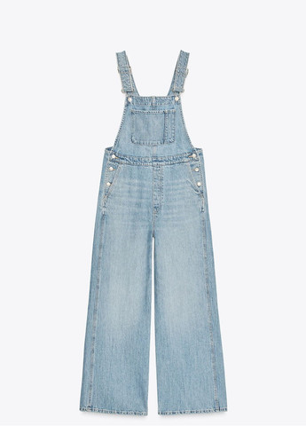 Комбінезон Zara однотонний блакитний джинсовий
