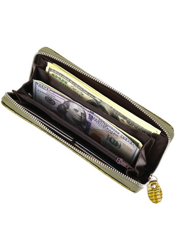 Жіночий гаманець на одну блискавку з екошкіри хамелеон із монетницею 19027 Зелений KIVI (306882022)