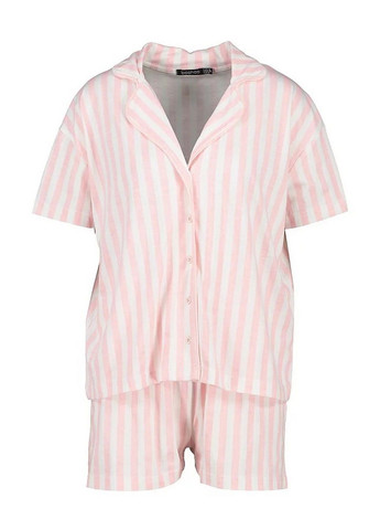 Розовая всесезон пижама (рубашка, шорты) Boohoo