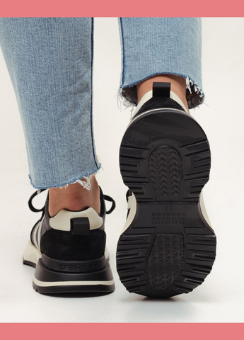 Кросівки шкіра замша ALLSY чорні демісезони (301407861)