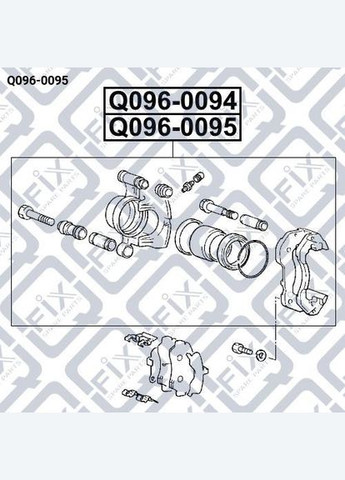 Суппорт тормозной передний правый Q096-0095 Л200 PAJERO Паджеро Спорт PAJERO WAGON, Q-FIX (345738446)