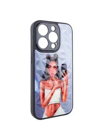 TPU+PC чехол Prisma Ladies для Apple iPhone 14 Pro Max 6.7" Накладка Черный с белым No Brand (403009197)