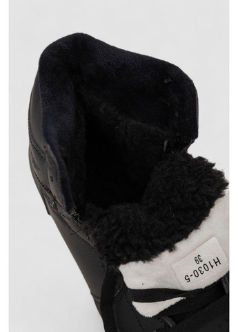 Кросівки жіночі зимові на хутрі,, 248RH1030 No Brand чорно-білі (368704364)