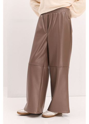 Жіночі штани з екошкіри сірі з горизонтальними швами Arjen (361056673)