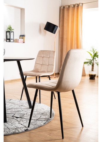 Стілець MILA VELVET чорний каркас / беж BLUVEL 28 MILAVCBE Signal (372178178)