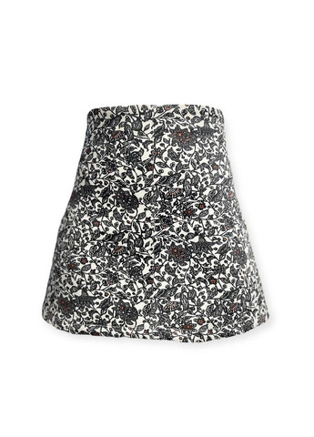 Белая повседневная с абстрактным узором юбка бело-черный Mango