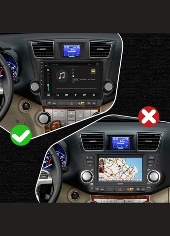 Штатная магнитола для Toyota Highlander II (U40) 2007-2010 экран 10" 2/32Gb 4G Wi-Fi GPS Top Lesko (378897597)