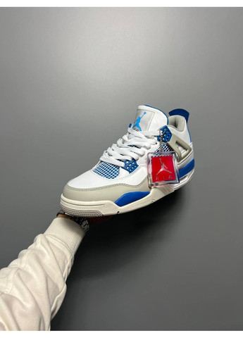 Білі Осінні кросівки чоловічі nike air jordan 4 retro golf military blue найк аір джордан No Brand