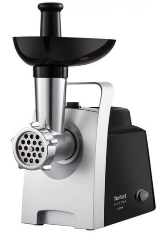 М'ясорубка HV1 7in1, 1400Вт, 1.7кг/хв, 3 решітки, насадка для ковбас, 3 терки, пластик, чорно-сріб. Tefal (314747306)