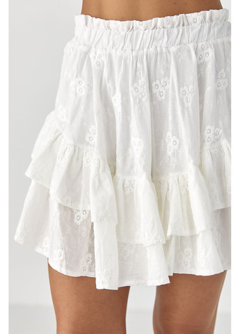 Коротка жіноча спідниця з прошви - білий колір Lurex (353306183)