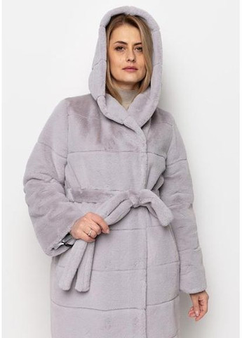 Шуба из эко меха 1100M-C Грифельний/Сталевий SAM M Samange (367582314)